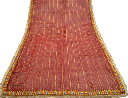 Indian Vintage Maroon Dupatta Long Stole Blend Cotton Hand Embroidered Indian Scarves Veil Scarf Wrap Hippie Boho Soft Floral