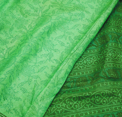 Indian Vintage Heavy Green Saree Pure Khadi Silk Handloom Indian Sari Craft Fabric 5yard Ethnic Wear Sari