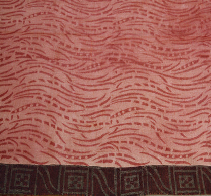 Vintage Pink Long Stole Pure Woolen Scarf Printed Dupatta Infinity Scarves Sarong Wrap Veil Woman Hijab Shawl Craft Fabric