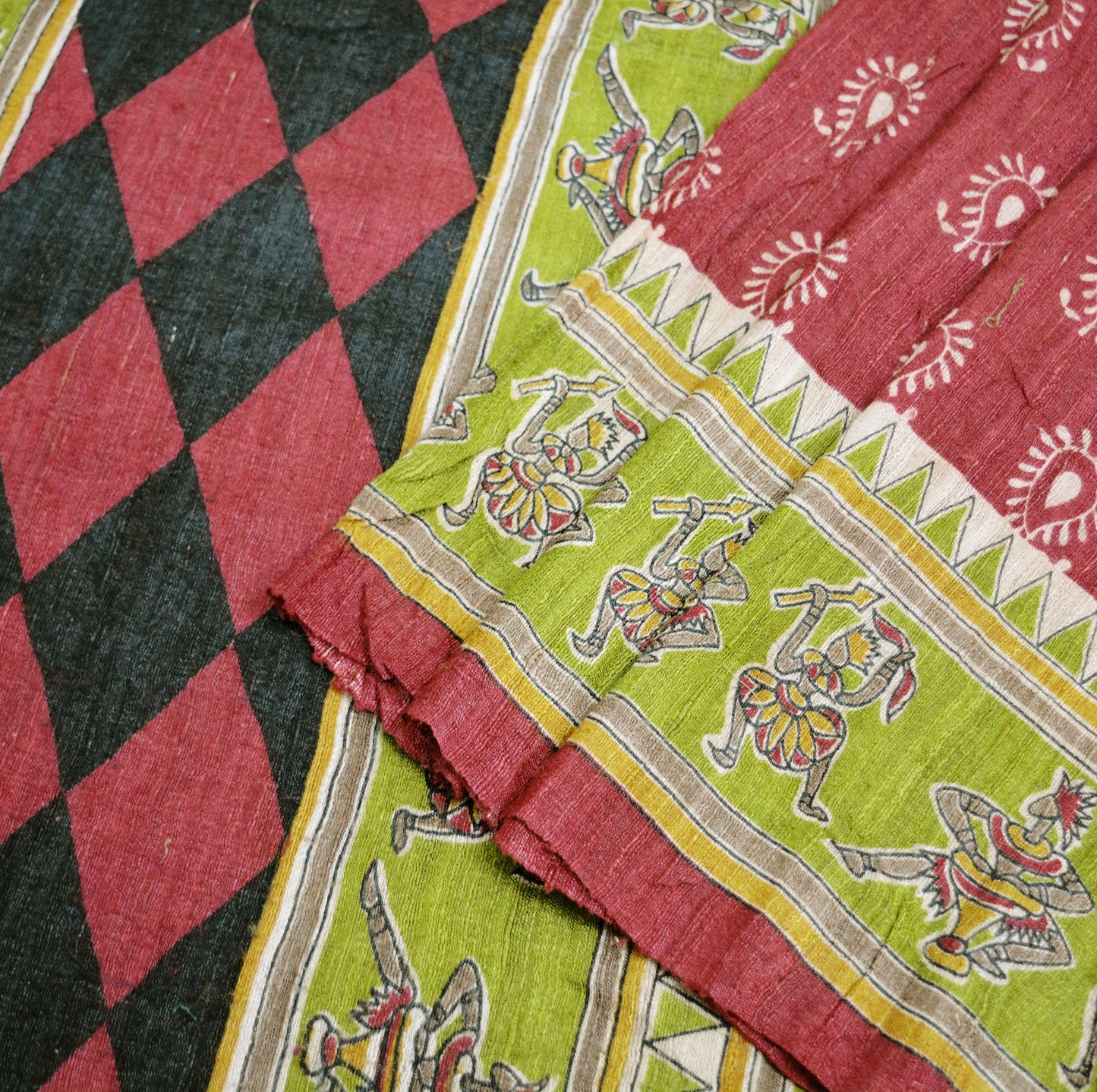 Indian Vintage Heavy Saree Pure Khadi Silk Handloom Indian Sari Craft Fabric 5yard Ethnic Wear Sari