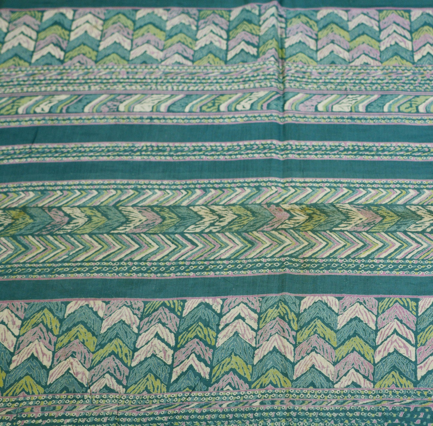 Indian Vintage Sari Grayish Blue  Printed Pure Cotton Indian Craft Soft Fabric 5Yard Sewing Sarong Wrap Boho Floral