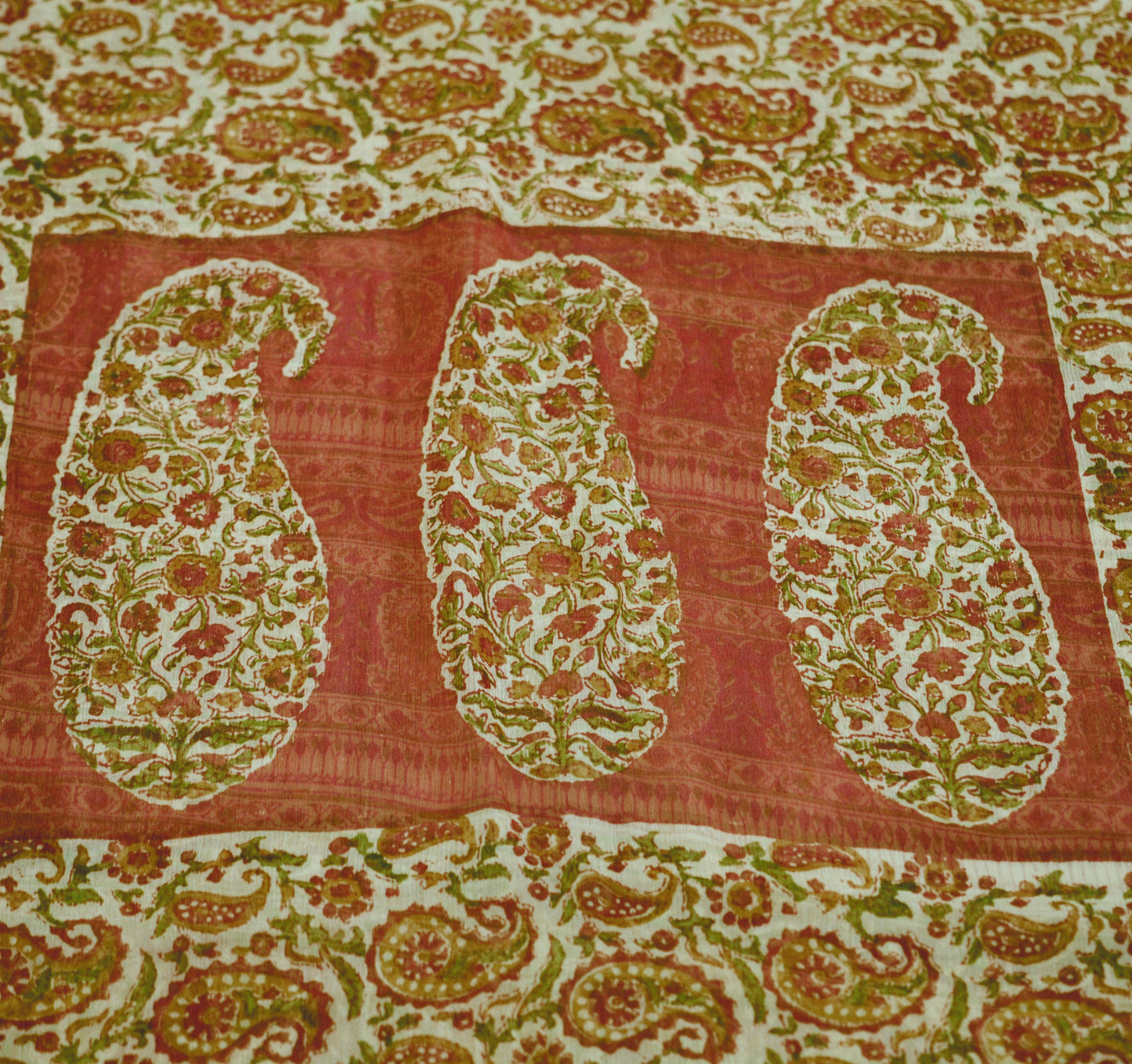 Women Vintage Sari Beige Pure Chiffon Silk Printed Saree Craft Fabric Sewing 6Yard Soft Light Sari Dress Making Floral