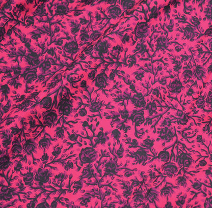 Indian Vintage Sari Pink Pure Silk Printed Saree  Fabric 5yard Sewing Craft Fabric DressMaking Soft Wrap Floral