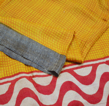 Vintage Mustard Long Stole Pure Woolen Scarf Warli Printed Dupatta Infinity Scarves Sarong Wrap Veil Woman Hijab Shawl Soft