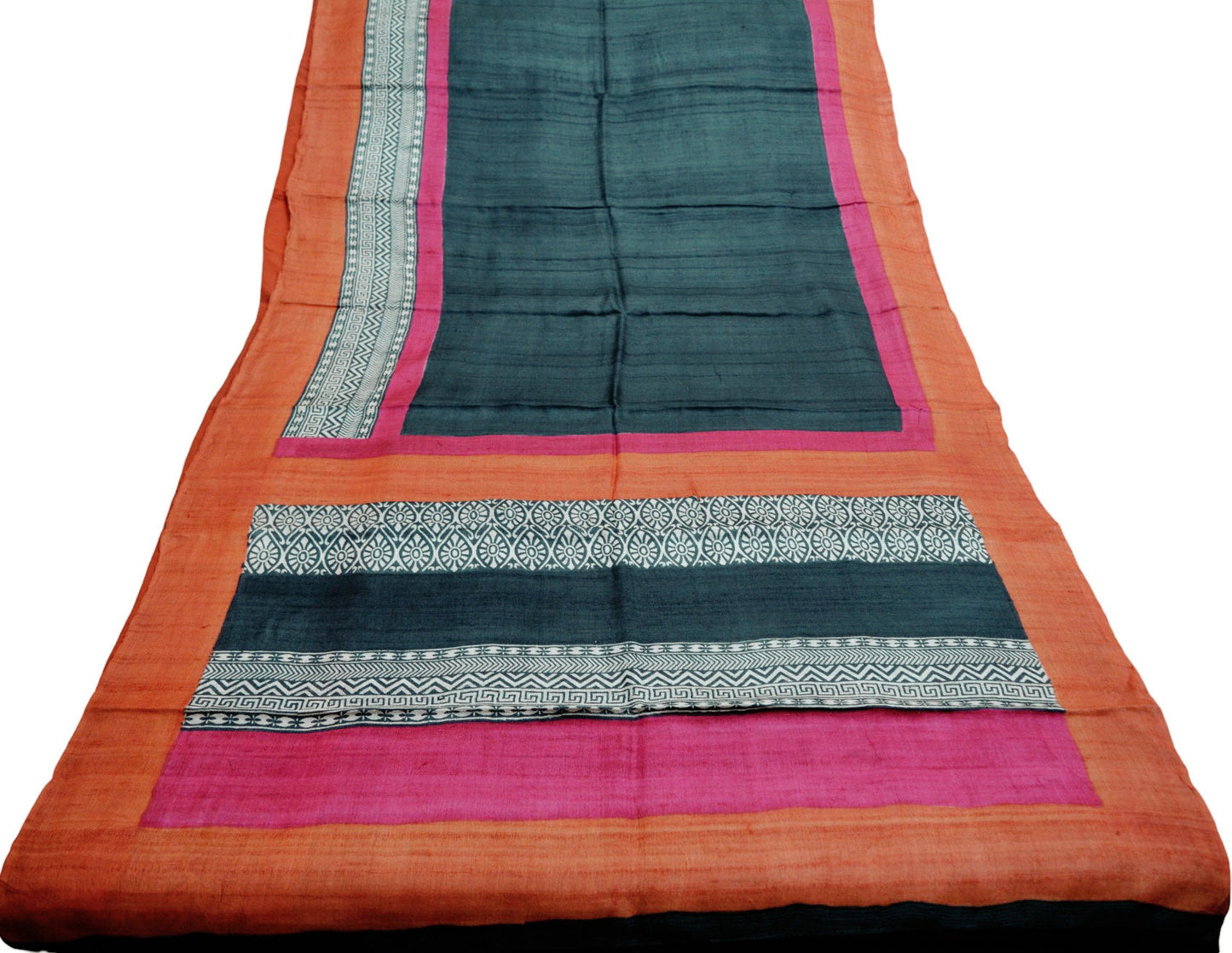 Indian Vintage Heavy Black Saree Pure Khadi Silk Handloom Indian Sari Craft Fabric 5yard Ethnic Wear Sari