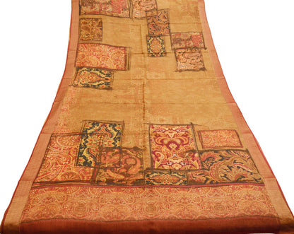 Indian Vintage Saree Pure Khadi Silk Handloom Digital Printed Indian Sari Fabric 5yard Ethnic Wear Sari Floral