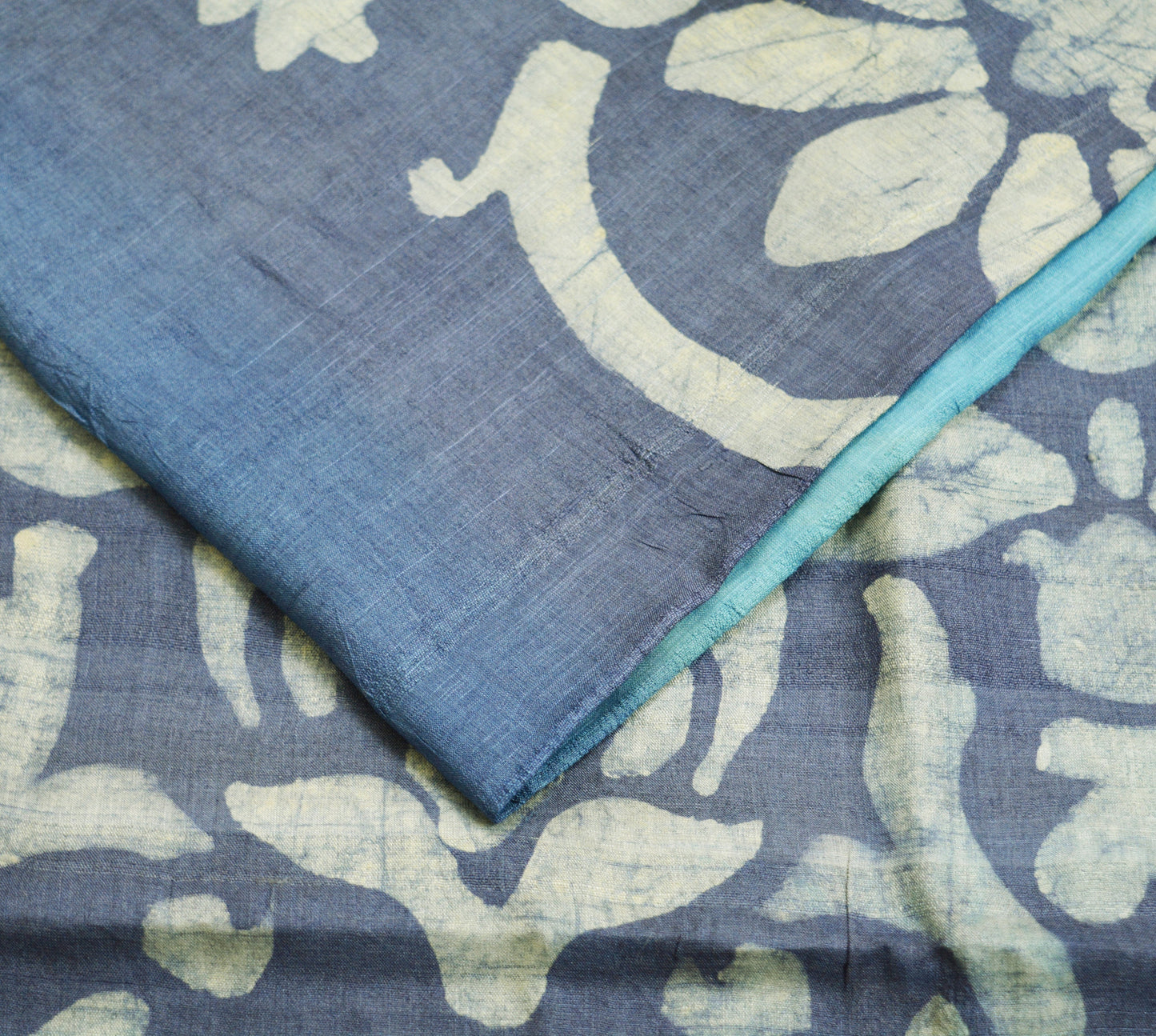 Indian Vintage Blue Saree Pure Khadi Silk Handloom Woven Indian Sari Fabric 5yard Ethnic Wear Fringes