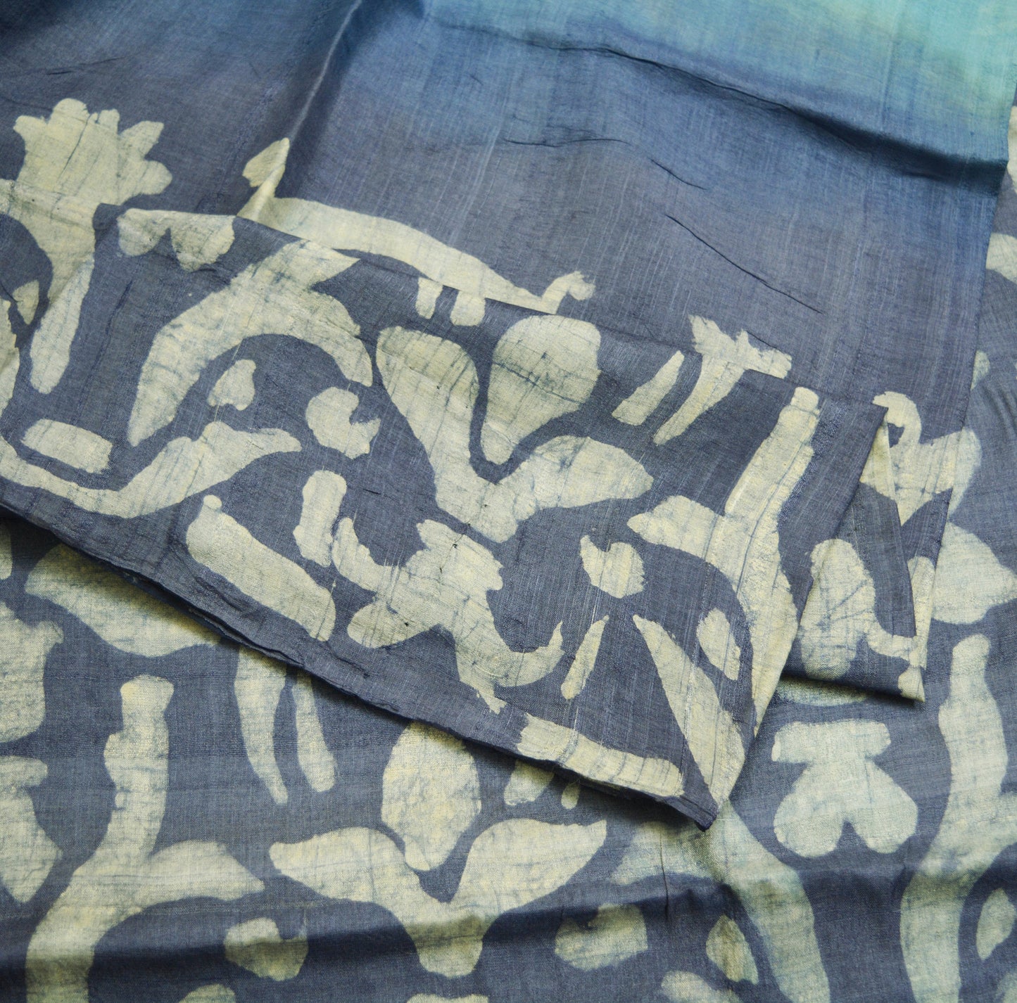 Indian Vintage Blue Saree Pure Khadi Silk Handloom Woven Indian Sari Fabric 5yard Ethnic Wear Fringes