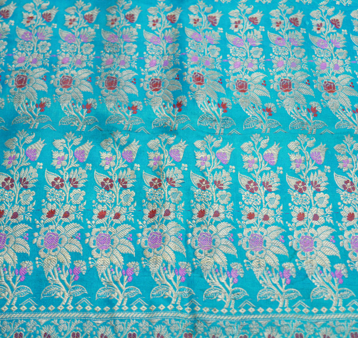 Indian Vintage Sari Blue Heavy Wedding Art Silk Woven Banarasi Brocade Saree  Ethnic Golden Zari 5Yd