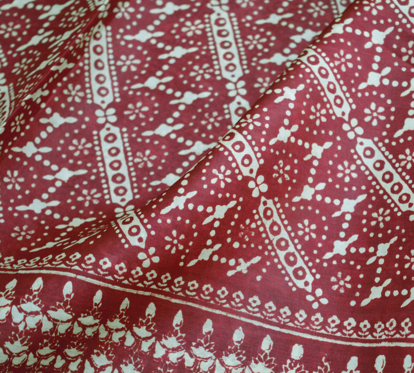 Indian Vintage Sari Maroon 100% Pure Silk Printed Saree Fabric 5yard Sewing Craft DressMaking  Soft Paisley