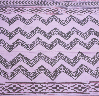 Vintage Purple Heavy Saree Pure Woolen Woven Printed Indian Sari Soft Warm Fabric 5Yard Zigzag Woven Border Fringes