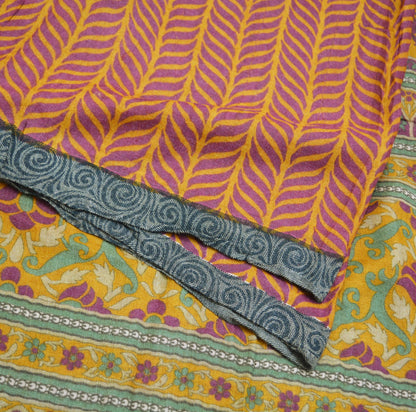 Vintage Heavy Saree Pure Woolen Woven Printed Indian Sari Soft Warm Fabric 5Yard Floral Woven Border