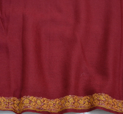 Vintage Red Shawl Pure Woolen Handmade Suzani Long Throw Stole Warm Stole Floral Design Soft