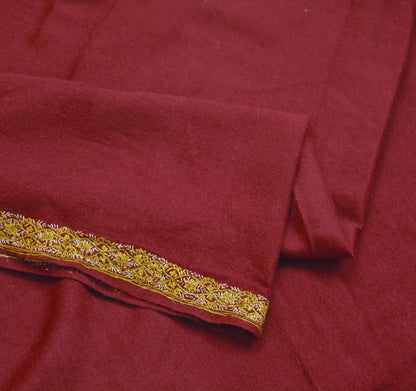 Vintage Red Shawl Pure Woolen Handmade Suzani Long Throw Stole Warm Stole Floral Design Soft