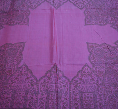 Indian Vintage Sari Purple Pure Silk Woven Printed Saree Craft Fabric 5yd Sewing DressMaking Soft Woven Border