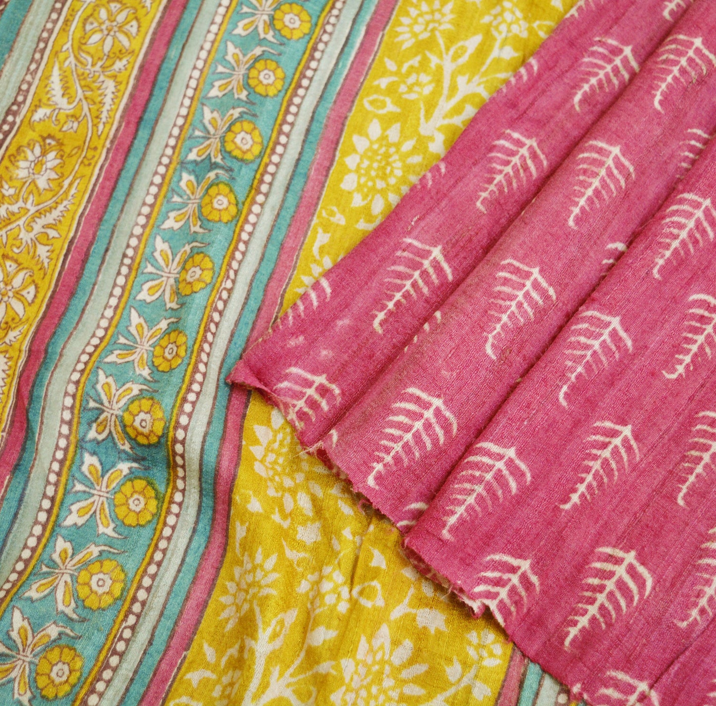 Indian Vintage Heavy Pink Saree Pure Khadi Silk Handloom Indian Sari Craft Fabric 5yard Ethnic Wear Sari