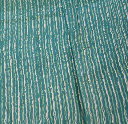 Indian Vintage Sari Grayish Blue  Printed Pure Cotton Indian Craft Soft Fabric 5Yard Sewing Sarong Wrap Boho Floral