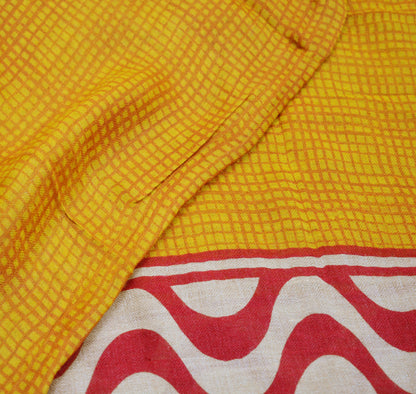 Vintage Mustard Long Stole Pure Woolen Scarf Warli Printed Dupatta Infinity Scarves Sarong Wrap Veil Woman Hijab Shawl Soft