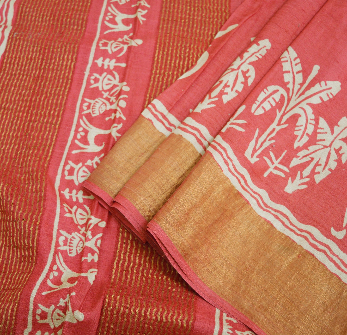 Indian Vintage Pink Saree Pure Khadi Silk Handloom Woven Indian Sari Fabric 5yard Ethnic Wear Sari Zari Border