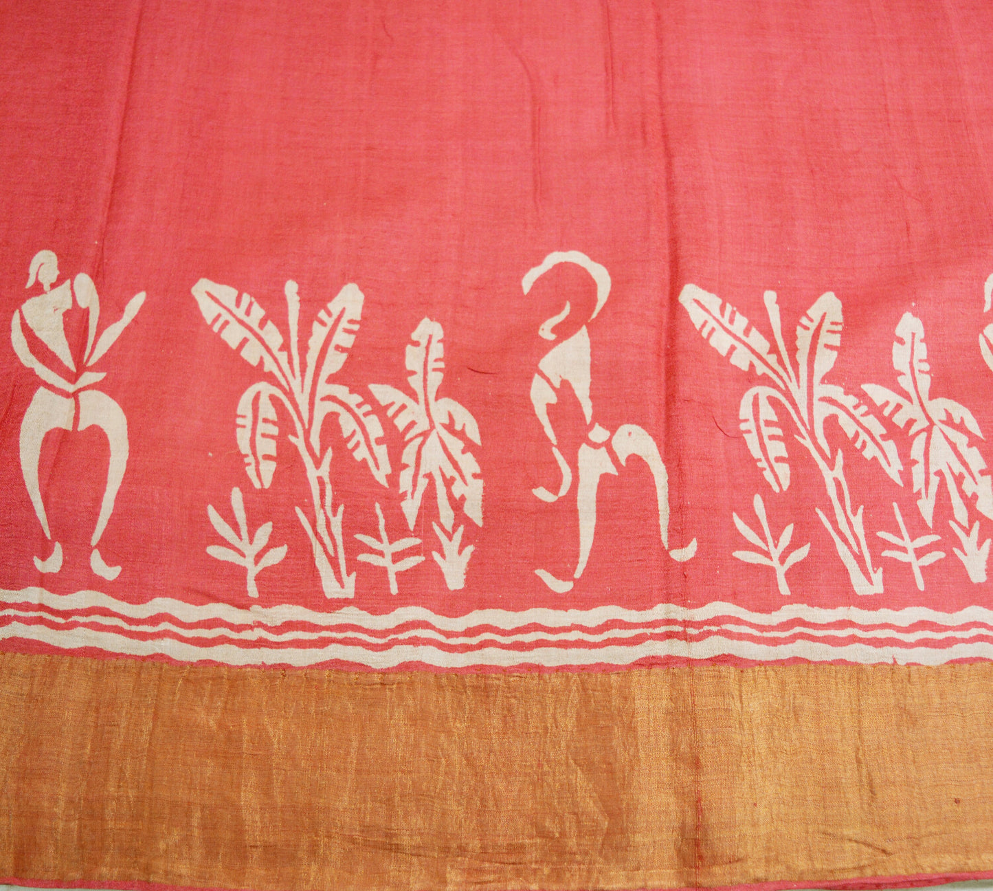 Indian Vintage Pink Saree Pure Khadi Silk Handloom Woven Indian Sari Fabric 5yard Ethnic Wear Sari Zari Border