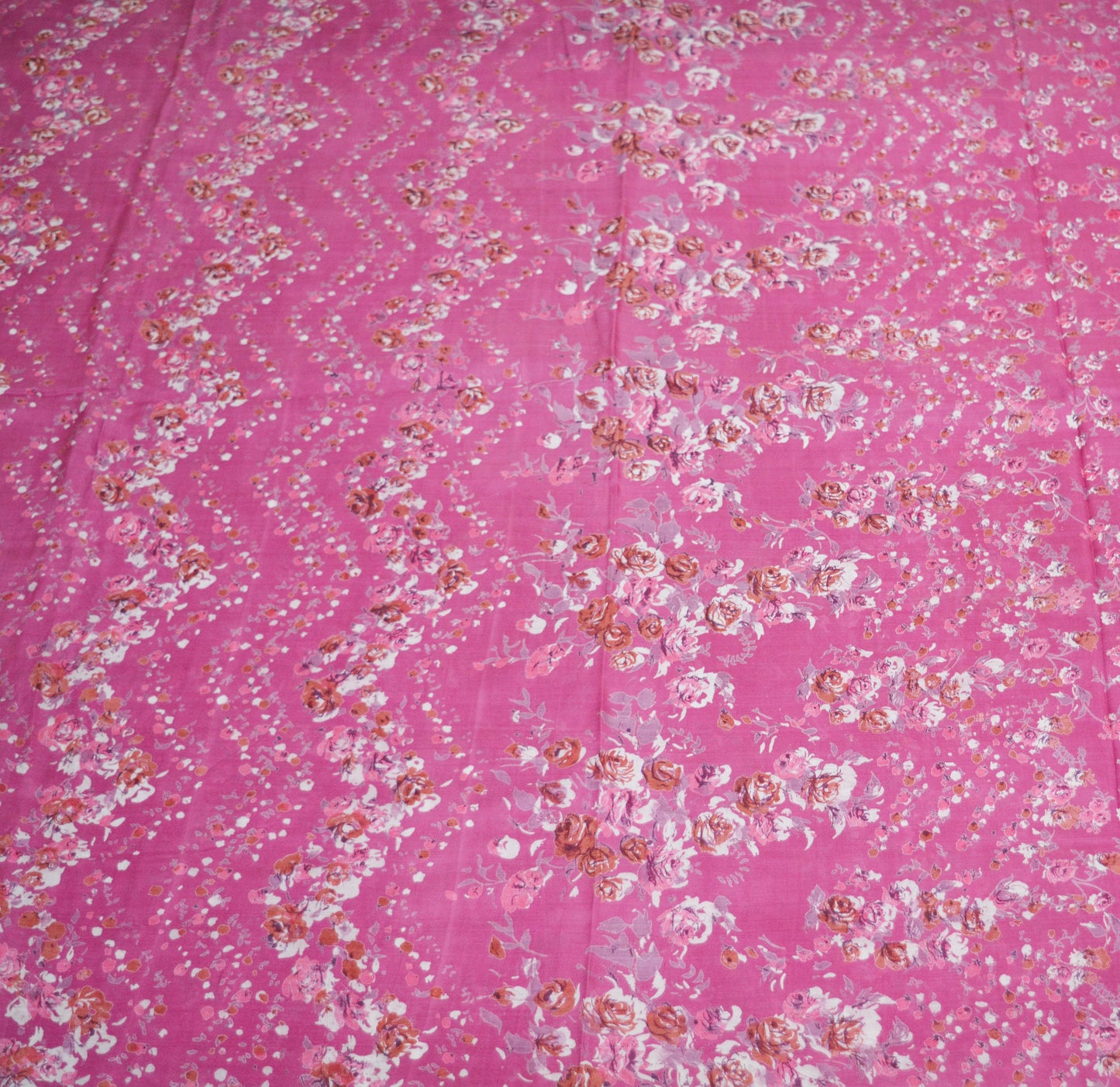 Indian Vintage Sari Pink Pure Silk Printed Saree Fabric 5yard Sewing Craft Fabric DressMaking Soft Wrap Floral