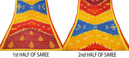 Indian Vintage Sari Multi Printed 100% Pure Cotton Saree Craft Soft Fabric 5Yard Sewing Sarong Wrap Boho Paisley Design