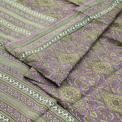 Indian Vintage Sari Purple 100% Pure Silk Printed Saree Fabric 5yd Sewing Craft Fabric DressMaking Soft Wrap Floral