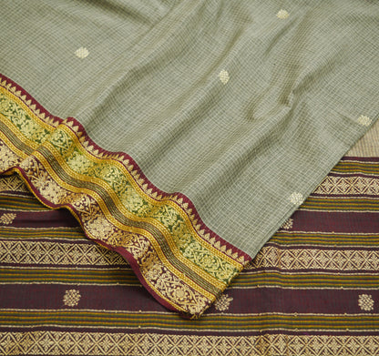 Indian Vintage Dupatta Long Stole Woven Pure Cotton Indian Scarves Veil Golden Zari Soft Fringes