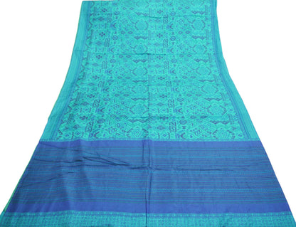 Indian Vintage Sari Blue Pure Silk Printed Saree Fabric 5yard Sewing Craft Fabric DressMaking Soft Wrap Floral