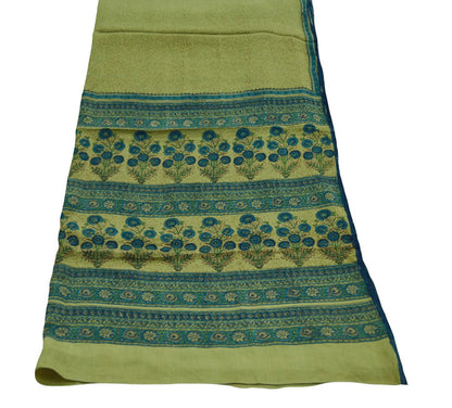 Vintage Green Dupatta Long Stole Pure Chiffon Silk Digital Printed Scarves Veil Hijab