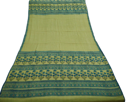 Vintage Green Dupatta Long Stole Pure Chiffon Silk Digital Printed Scarves Veil Hijab