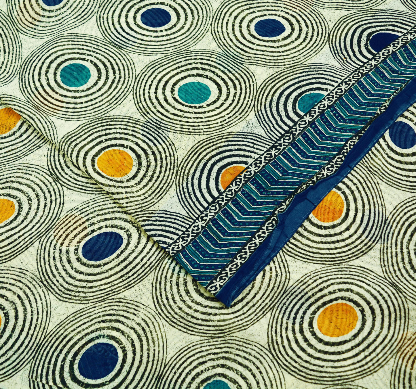 Indian Vintage Sari Ivory 100% Pure Georgette Silk Printed Sarees 5Yd Craft Fabric Sewing Soft Sari Dress Making/Designing Quilting Wrapping