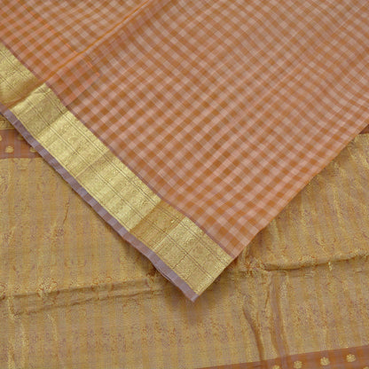 Indian Vintage Sari Brown Pure Organza Silk Hand Woven Sarees 5Yd Zari Border Ethnic Craft Fabric Bollywood Sarees Quilting Crafting Upcycle