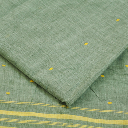 Vintage Sari Gray Pure Cotton Hand Woven Saree Golden Zari 5Yard Soft Floral Golden Zari