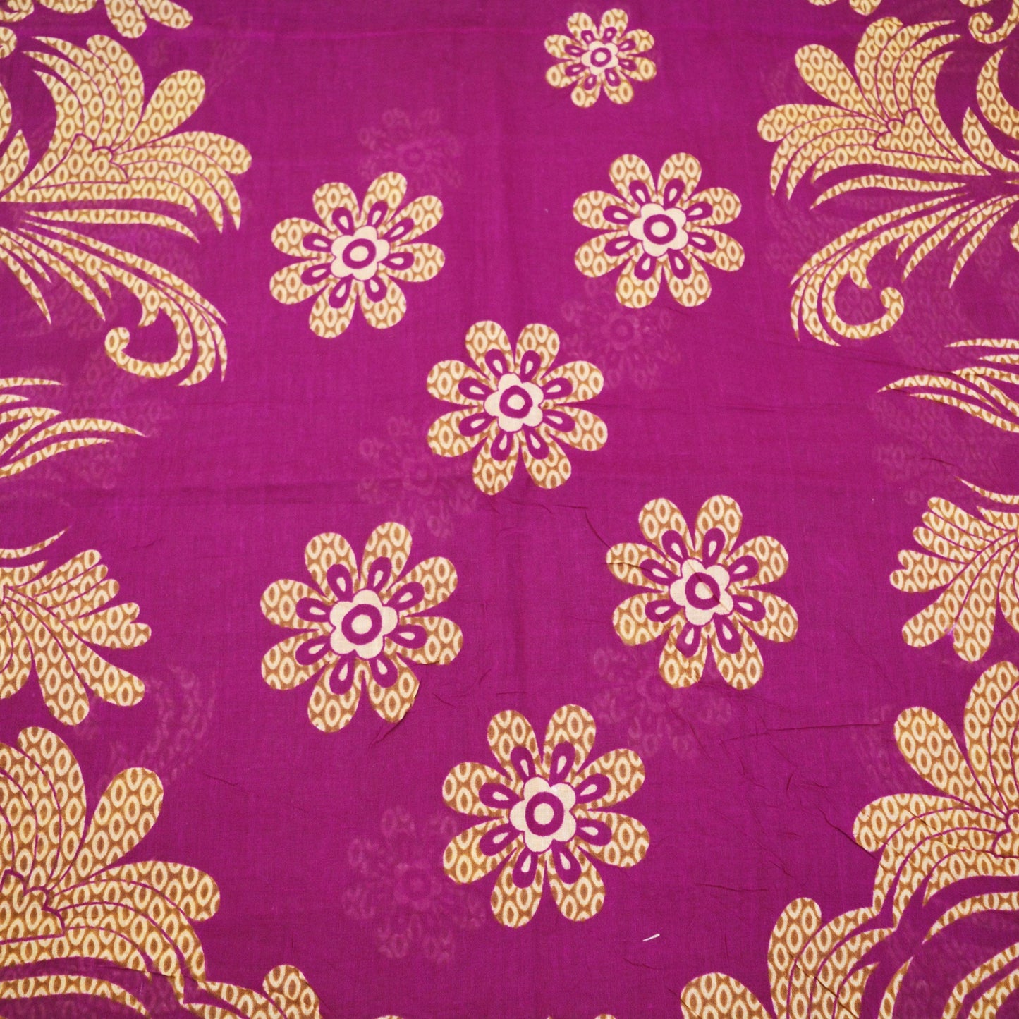 Indian Vintage Sari Purple Printed Pure Cotton Saree Craft Soft Fabric 5Yard Sewing Sarong Wrap Boho Floral