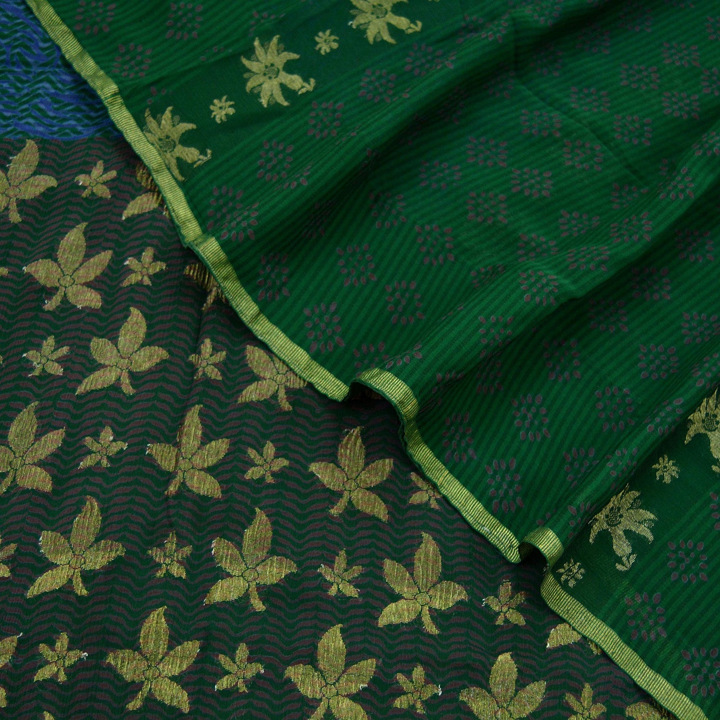 Indian Vintage Sari Green Pure Georgette Silk Printed Hand Woven Sarees 5Yd Craft Fabric Ethnic Soft Upcycle Quilting Bollywood sarees