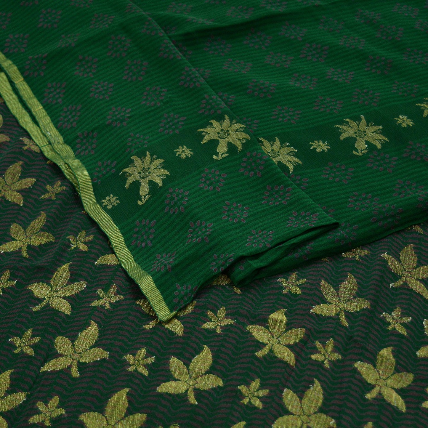 Indian Vintage Sari Green Pure Georgette Silk Printed Hand Woven Sarees 5Yd Craft Fabric Ethnic Soft Upcycle Quilting Bollywood sarees