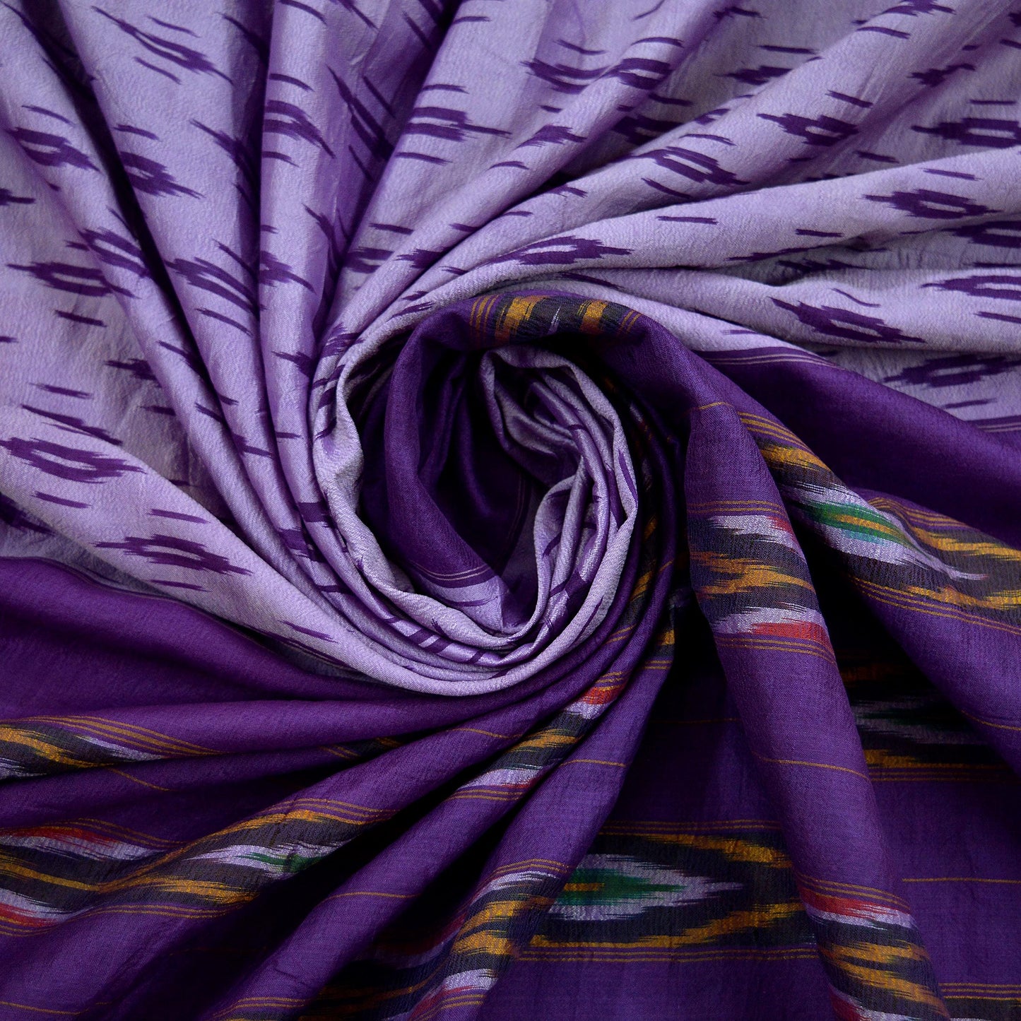 Indian Vintage Sari purple Pure Silk Hand Woven Pochampally Sarees 5Yd Craft Fabric Ethnic Zari Border Upcycle Crafting Quilting Used