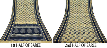 Indian Vintage Sari 100% Pure Silk Hand Woven Bandhani Saree Craft Fabric 5yd Soft Zari Ethnic Upcycle Crafting Dress Making Quilting