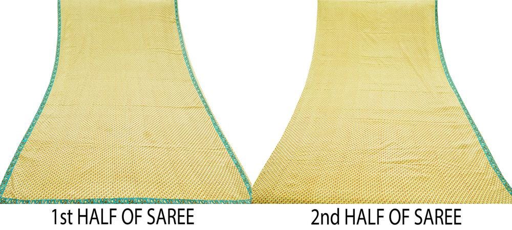 Indian Vintage Sari Beige Pure Crepe Silk Hand Embroidered Sarees 5yd Sewing Craft Fabric Dress Making Floral Sequins Upcycle Quilting