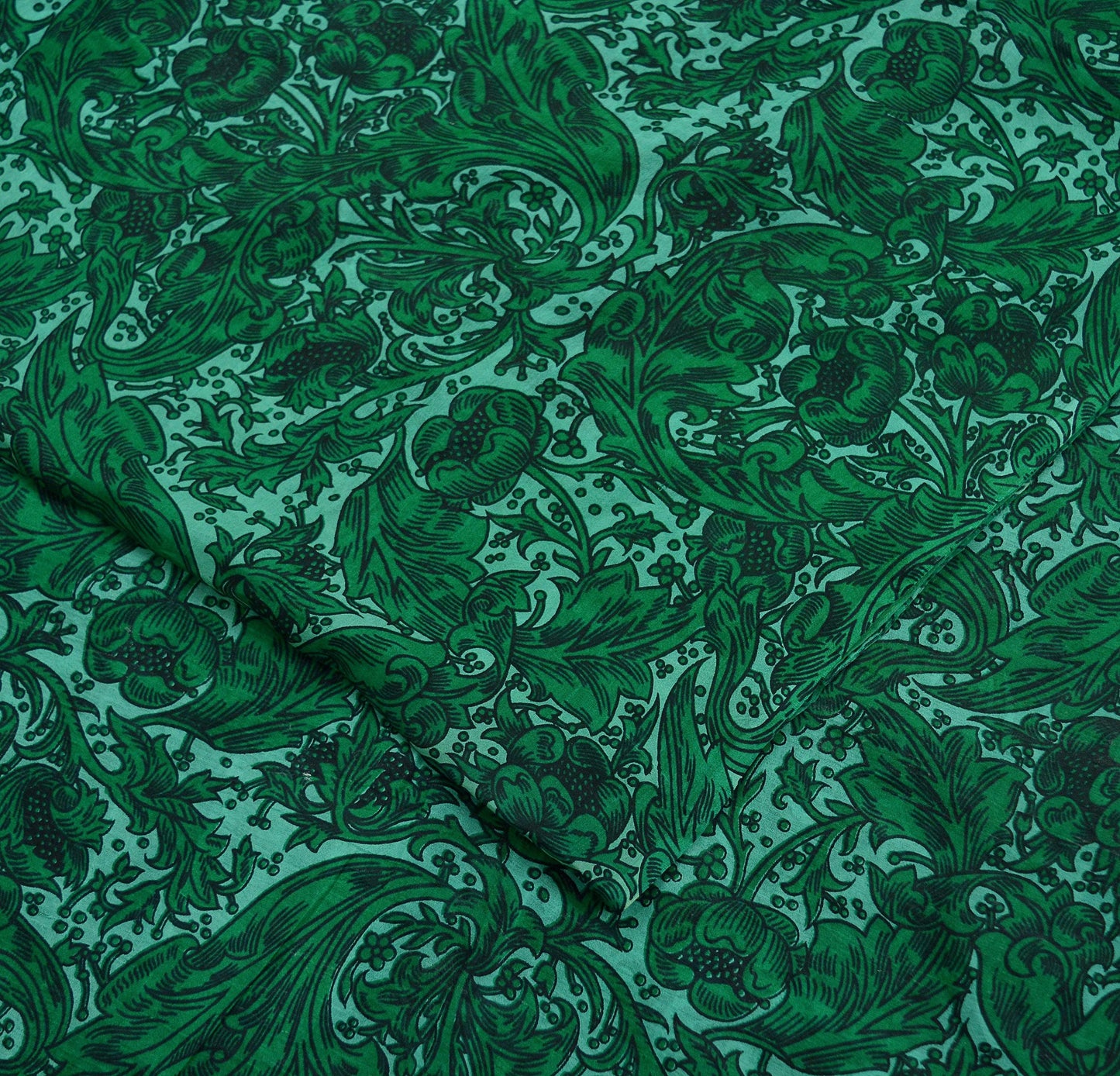 Indian Vintage Sari Green Pure Silk Printed Sarees 5yd Sewing Craft Fabric Dress Making  Peacock Wrap Upcycle Used Quilting Crafting