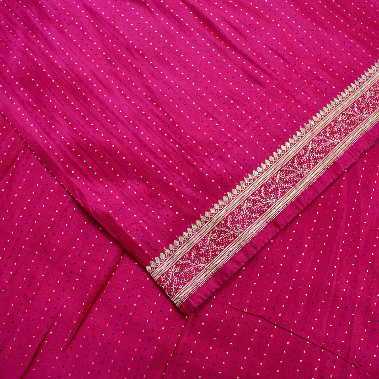 Indian Vintage Sari Heavy Wedding Pure Satin Silk Rani Pink Banarasi Brocade Sarees Zari 5Yd Ethnic Craft Fabric Upcycle Crafting used