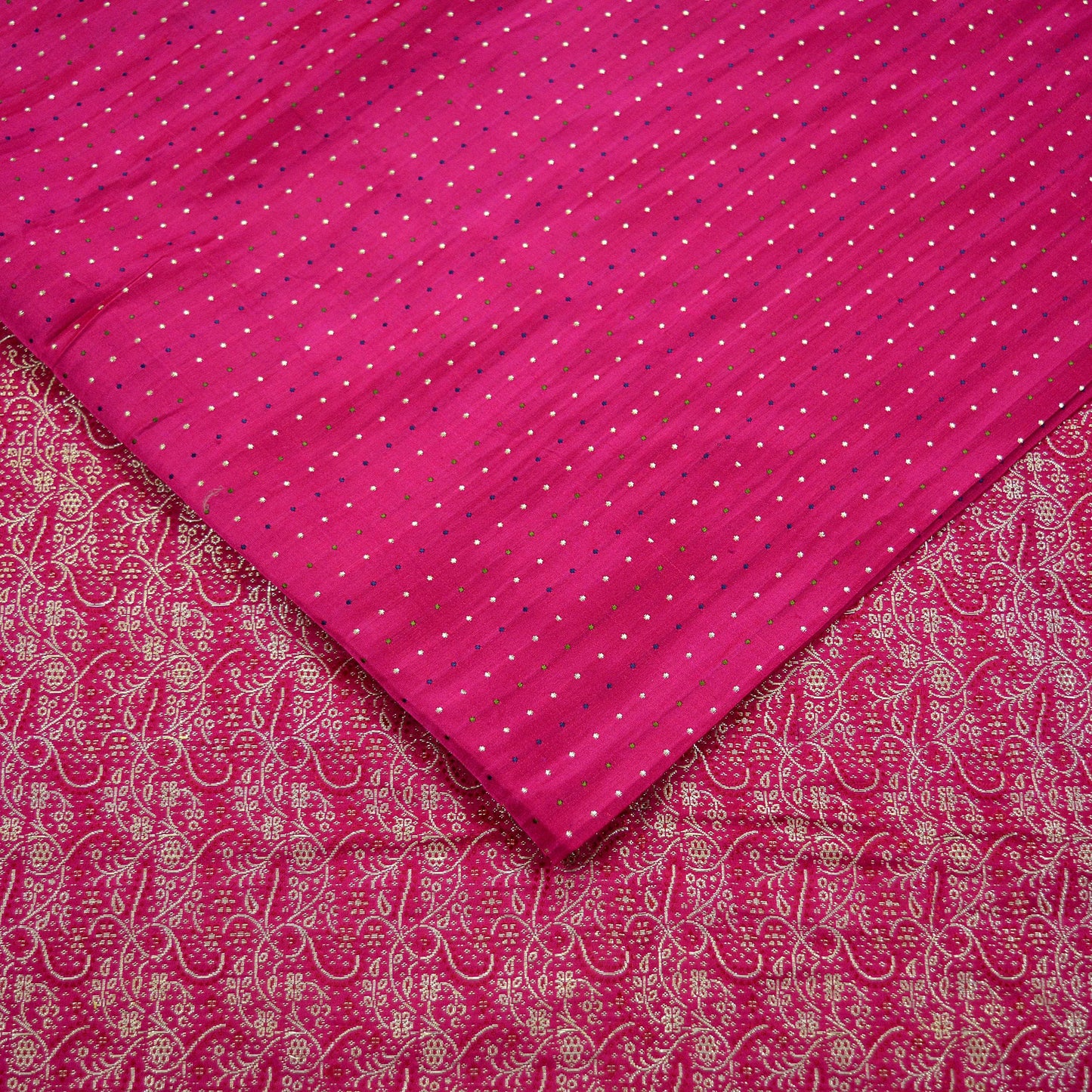 Indian Vintage Sari Heavy Wedding Pure Satin Silk Rani Pink Banarasi Brocade Sarees Zari 5Yd Ethnic Craft Fabric Upcycle Crafting used