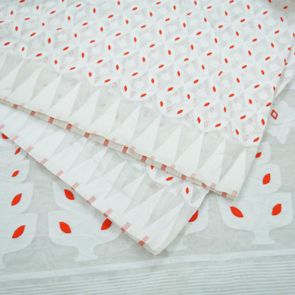 Indian Vintage Sari White Organza Woven Saree Craft Fabric 5Yd Sewing Ethnic Floral Dress Making Upcycle Quitting Crafting Bollywood sarees