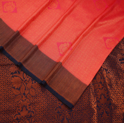 Indian Vintage Sari Pink & Blue Art Silk Purple Woven Saree  Brocade Fabric Ethnic 5Yd
