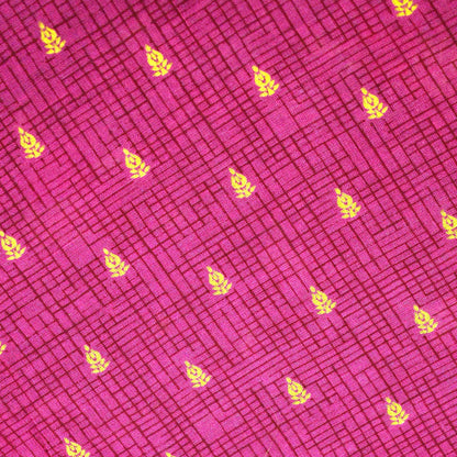 Indian Vintage Sari Gray & Pink Printed Blend Cotton Saree Craft Soft Fabric 5Yard Sewing Sarong Wrap Boho Paisley