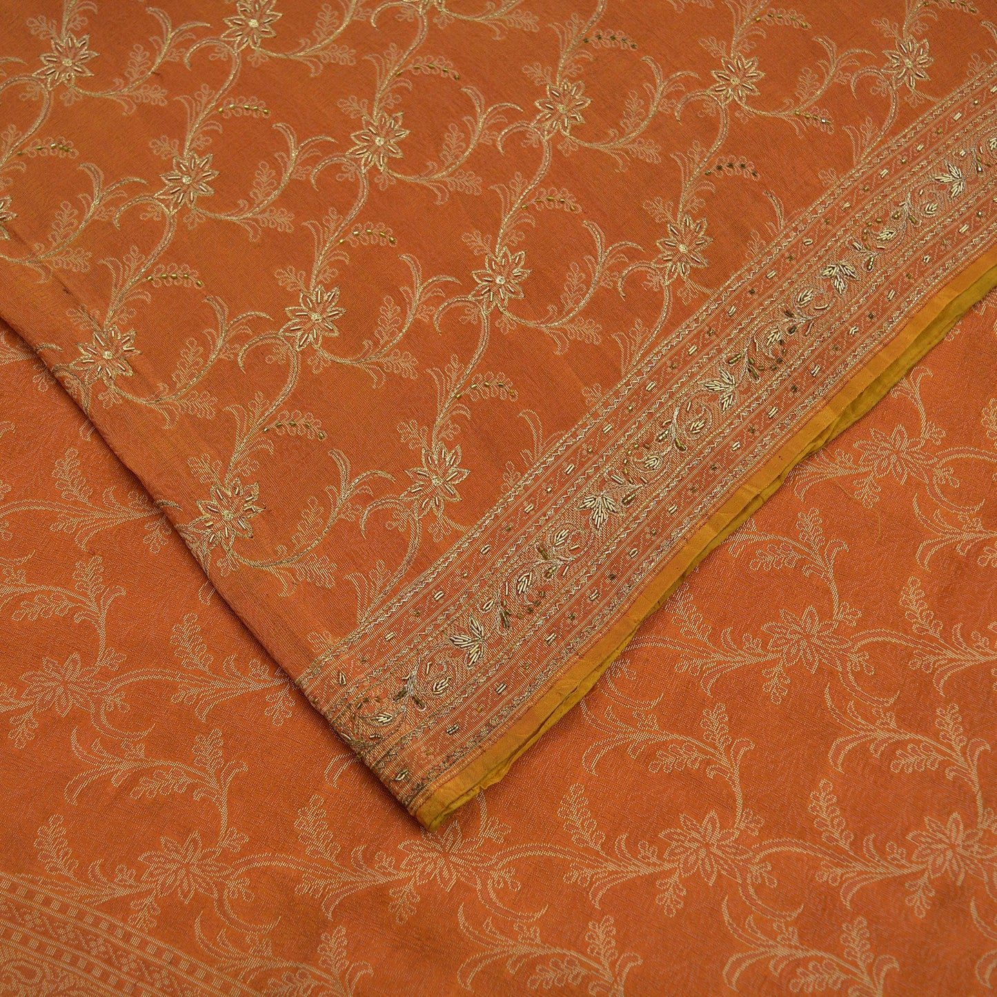 Indian Vintage Sari Pure Silk Hand Embroidered Sarees Craft Fabric 5Yd Sewing Soft Zardozi/Dabka,Zari Quilting Crafting Dress making Upcycle