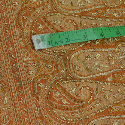 Indian Vintage Sari Pure Silk Hand Embroidered Sarees Craft Fabric 5Yd Sewing Soft Zardozi/Dabka,Zari Quilting Crafting Dress making Upcycle