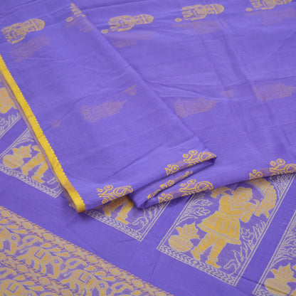 Indian Vintage Sari Purple 100% Pure Silk Hand Woven Saree Fabric 6Yd Ethnic Floral Dress Making Quilting Crafting Upcycle Elephants