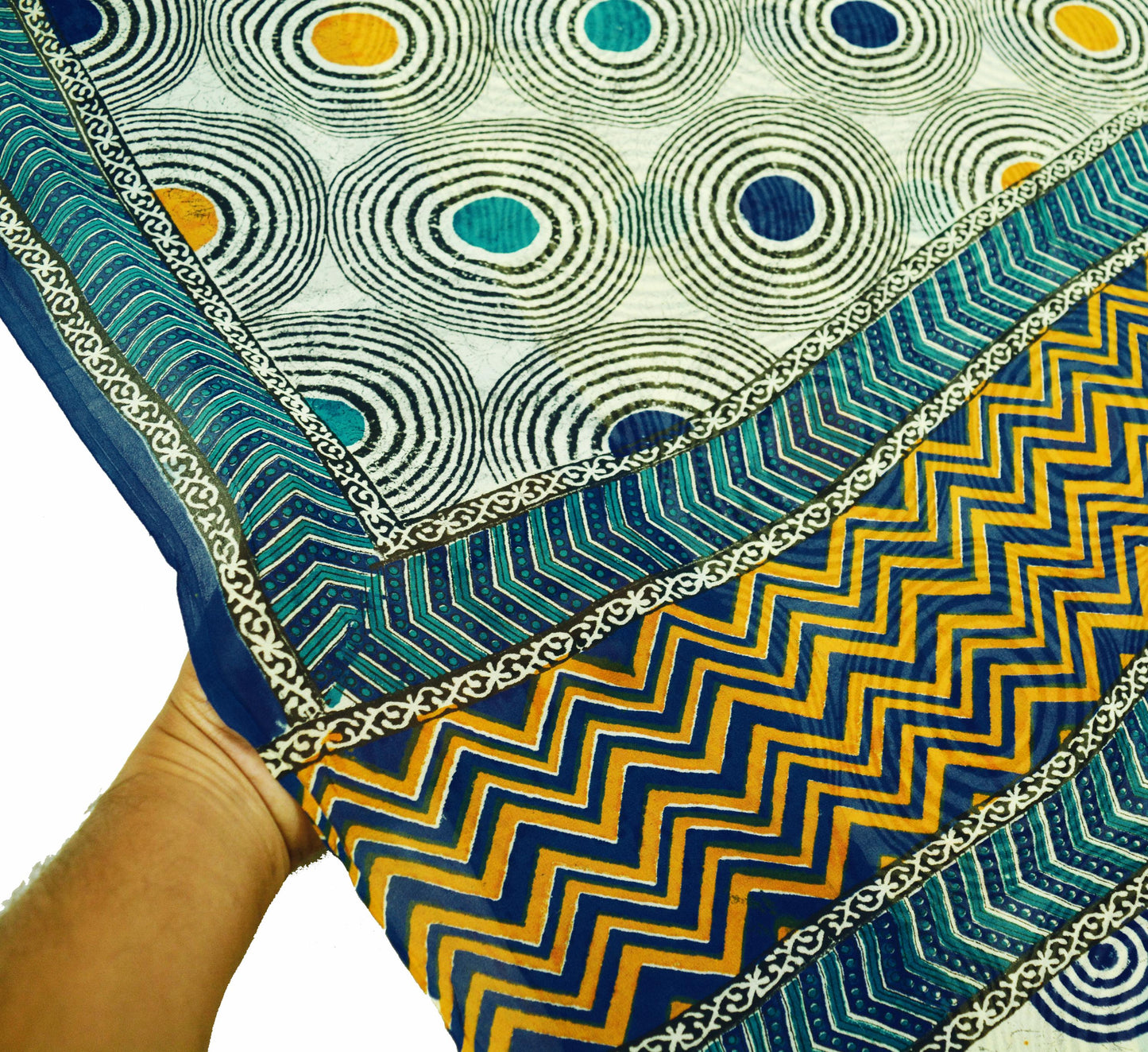 Indian Vintage Sari Ivory 100% Pure Georgette Silk Printed Sarees 5Yd Craft Fabric Sewing Soft Sari Dress Making/Designing Quilting Wrapping